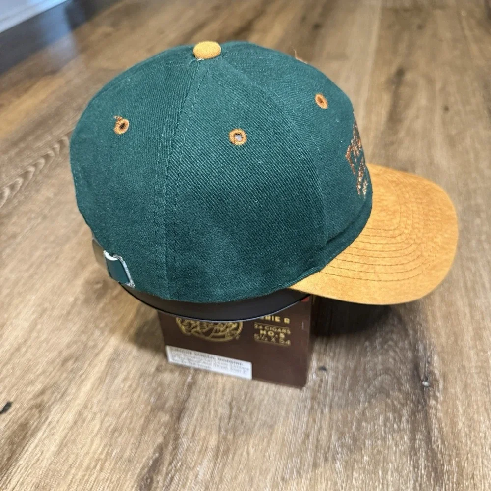 Vintage 80s Boy Scouts Hat Green Brown Leather Strap‎ Flint River Reservation